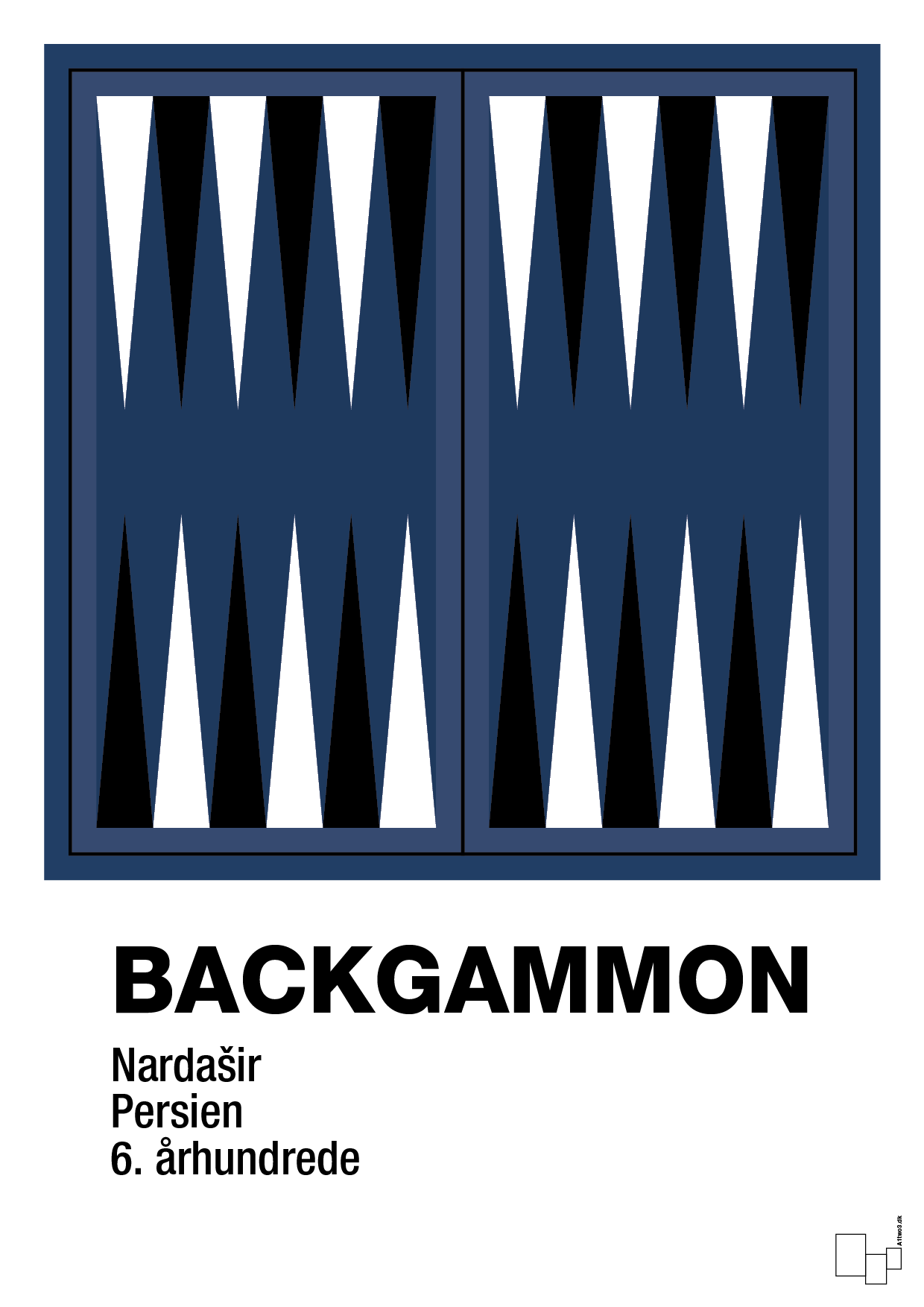 plakat: backgammon spilleplade - lapis blue-Brætspil-A1two3