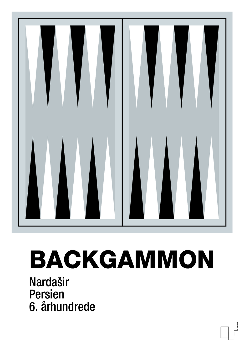 plakat: backgammon spilleplade - light drizzle-Brætspil-A1two3
