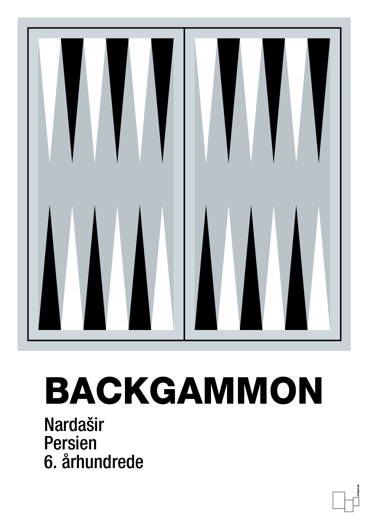 plakat: backgammon spilleplade - light drizzle-Brætspil-A1two3
