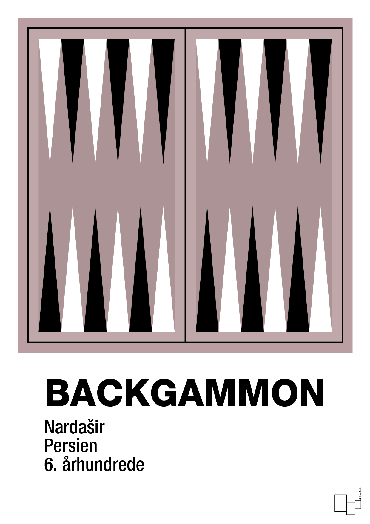 plakat: backgammon spilleplade - light rose-Brætspil-A1two3