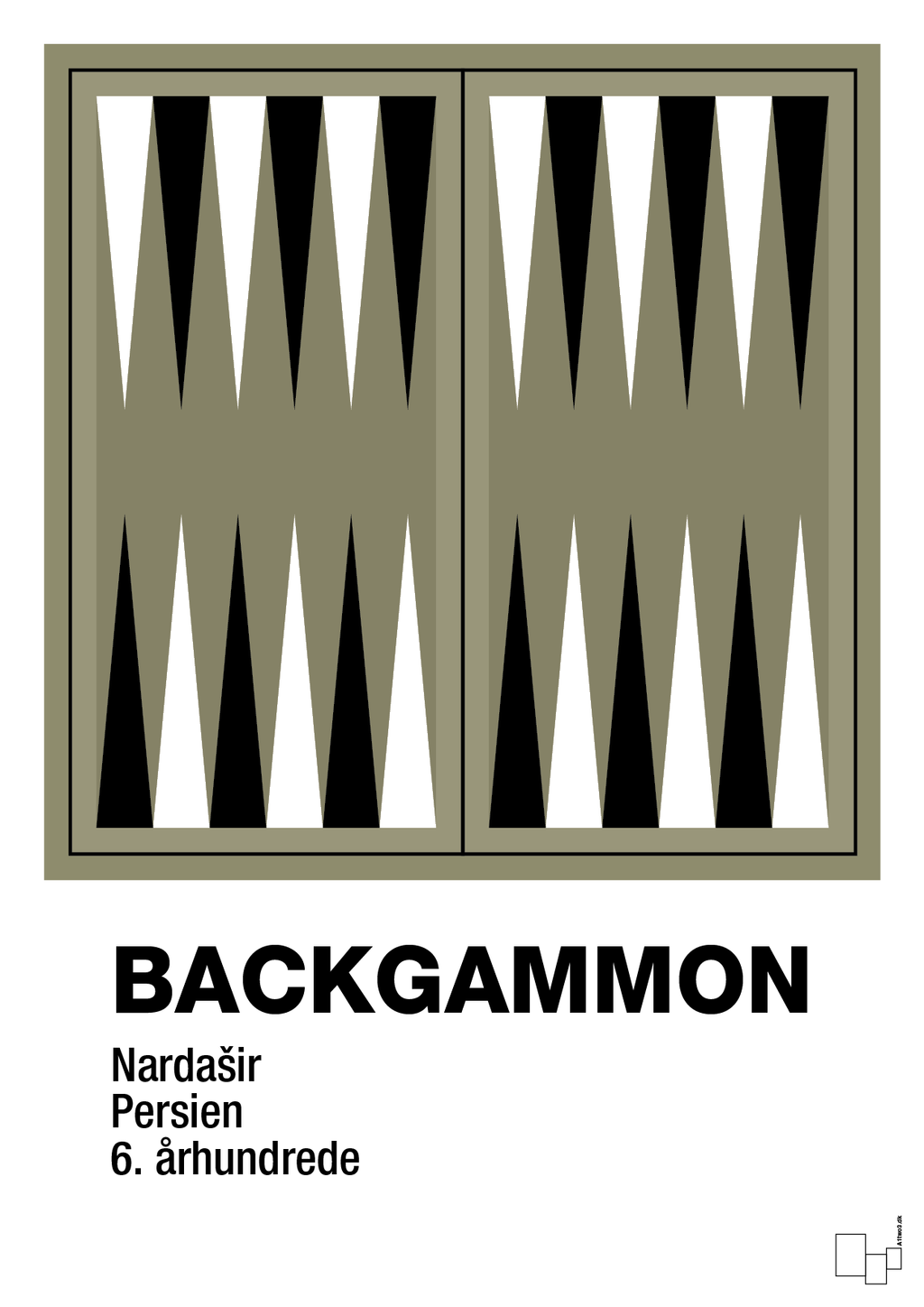 plakat: backgammon spilleplade - misty forrest-Brætspil-A1two3
