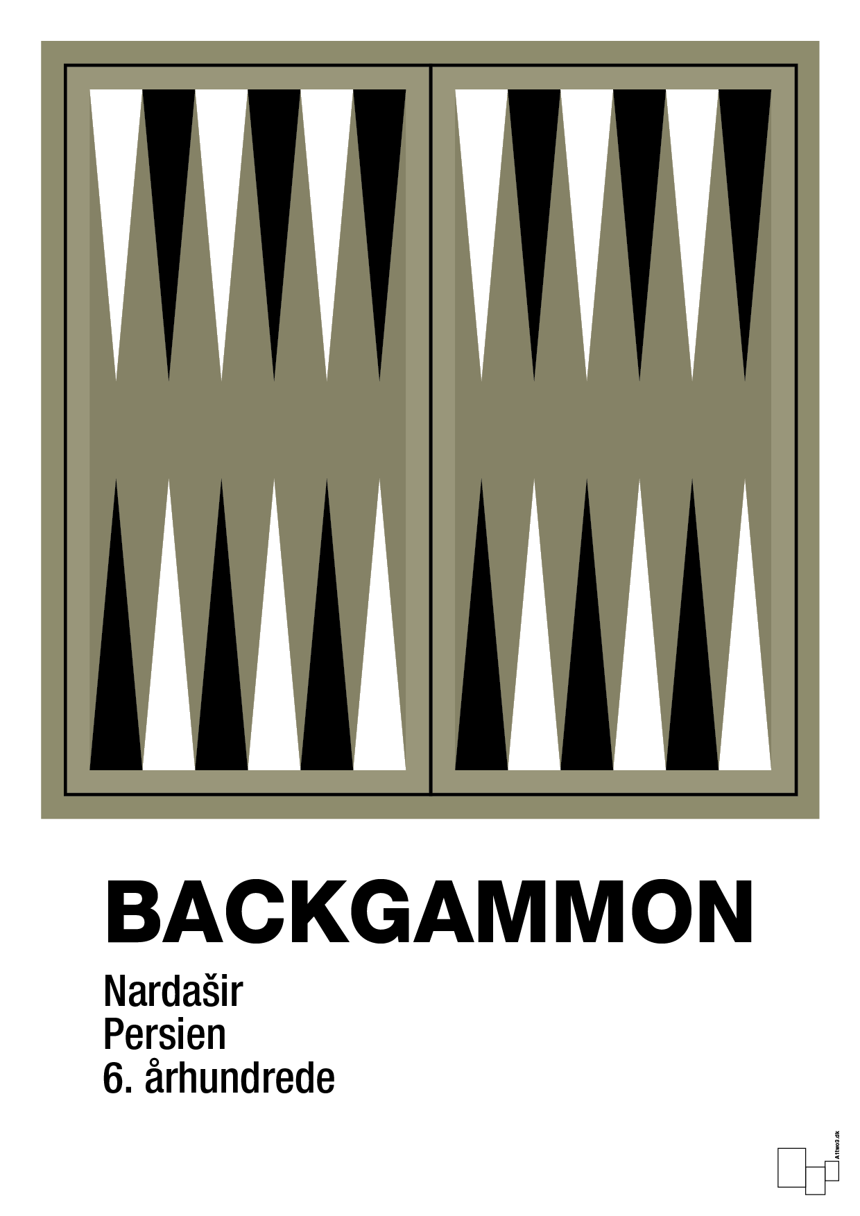 plakat: backgammon spilleplade - misty forrest-Brætspil-A1two3