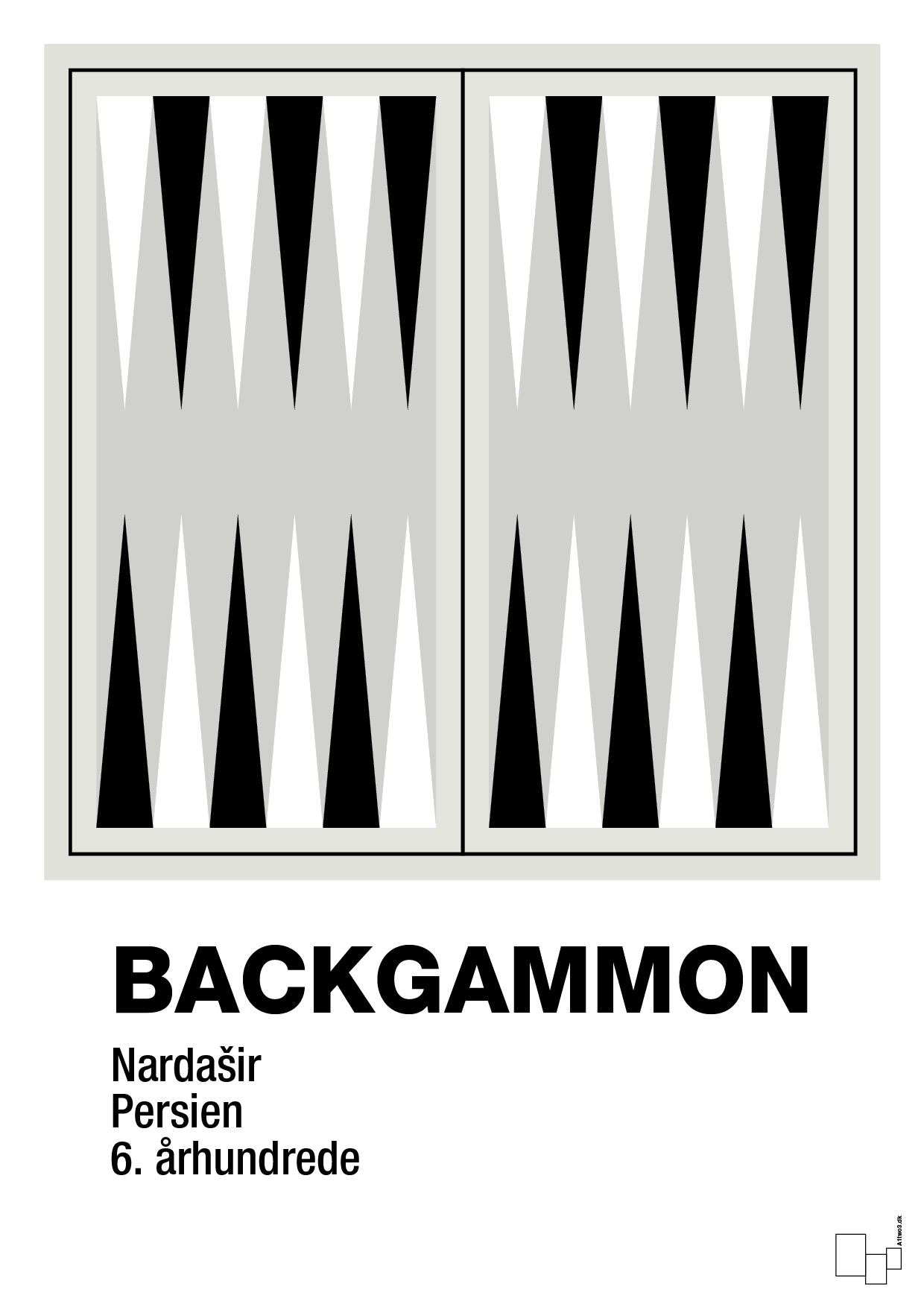 plakat: backgammon spilleplade - painters white-Brætspil-A1two3