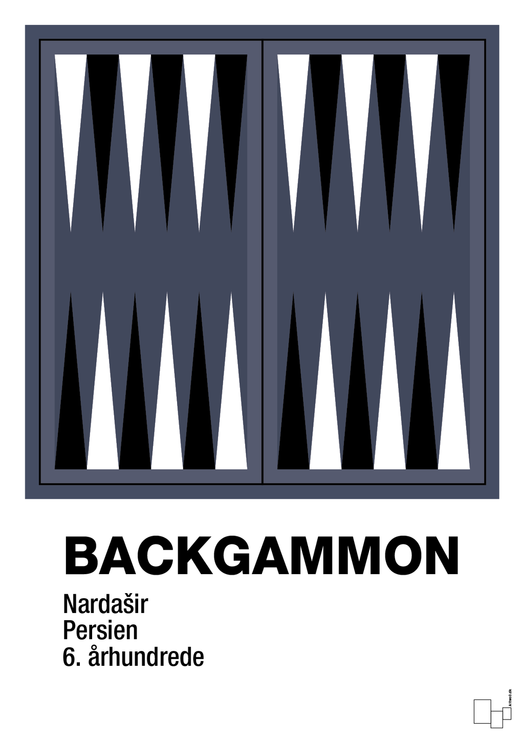 Backgammon spilleplade - petrol-Brætspil-A1two3