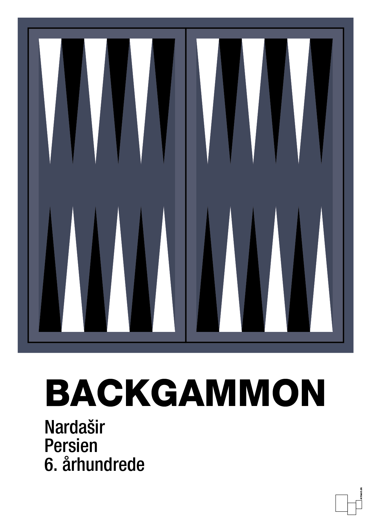 Backgammon spilleplade - petrol-Brætspil-A1two3