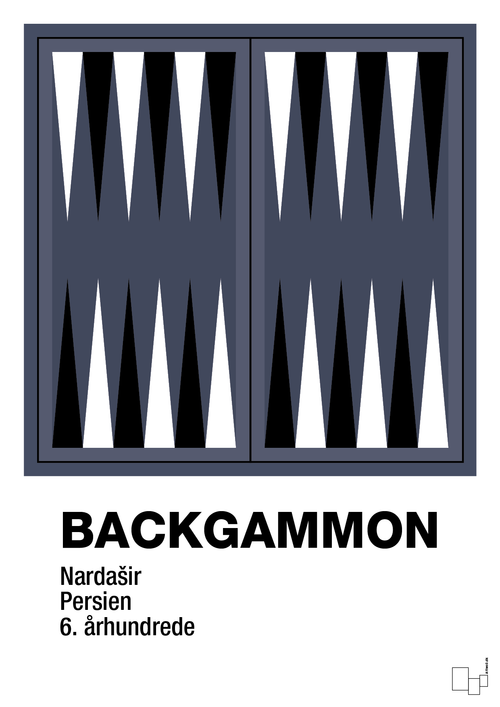Backgammon spilleplade - petrol-Brætspil-A1two3
