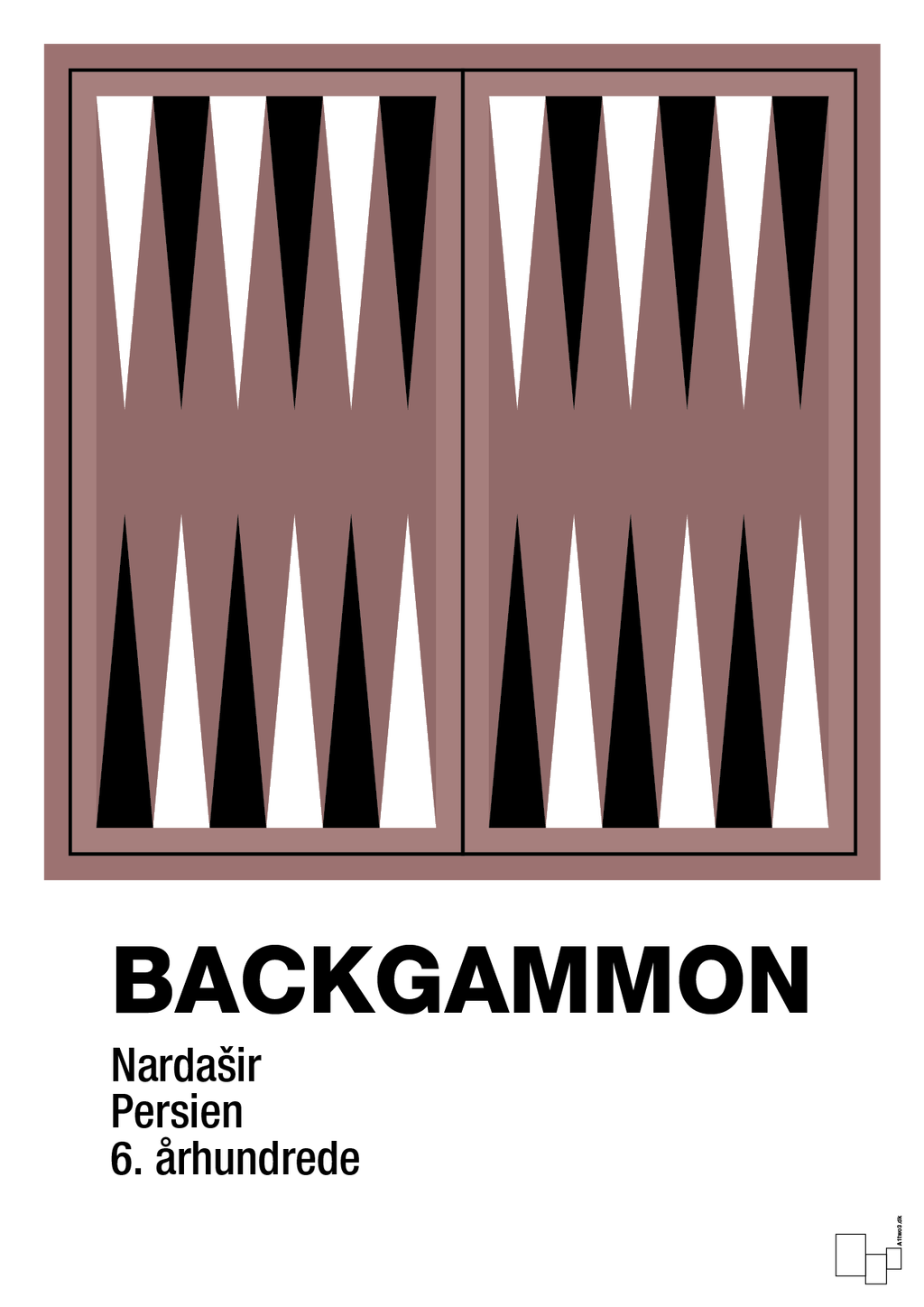 plakat: backgammon spilleplade - plum-Brætspil-A1two3