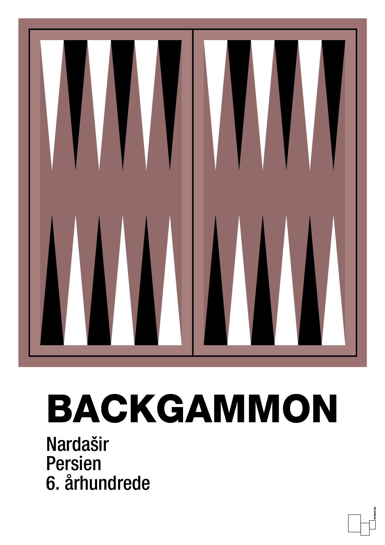 plakat: backgammon spilleplade - plum-Brætspil-A1two3