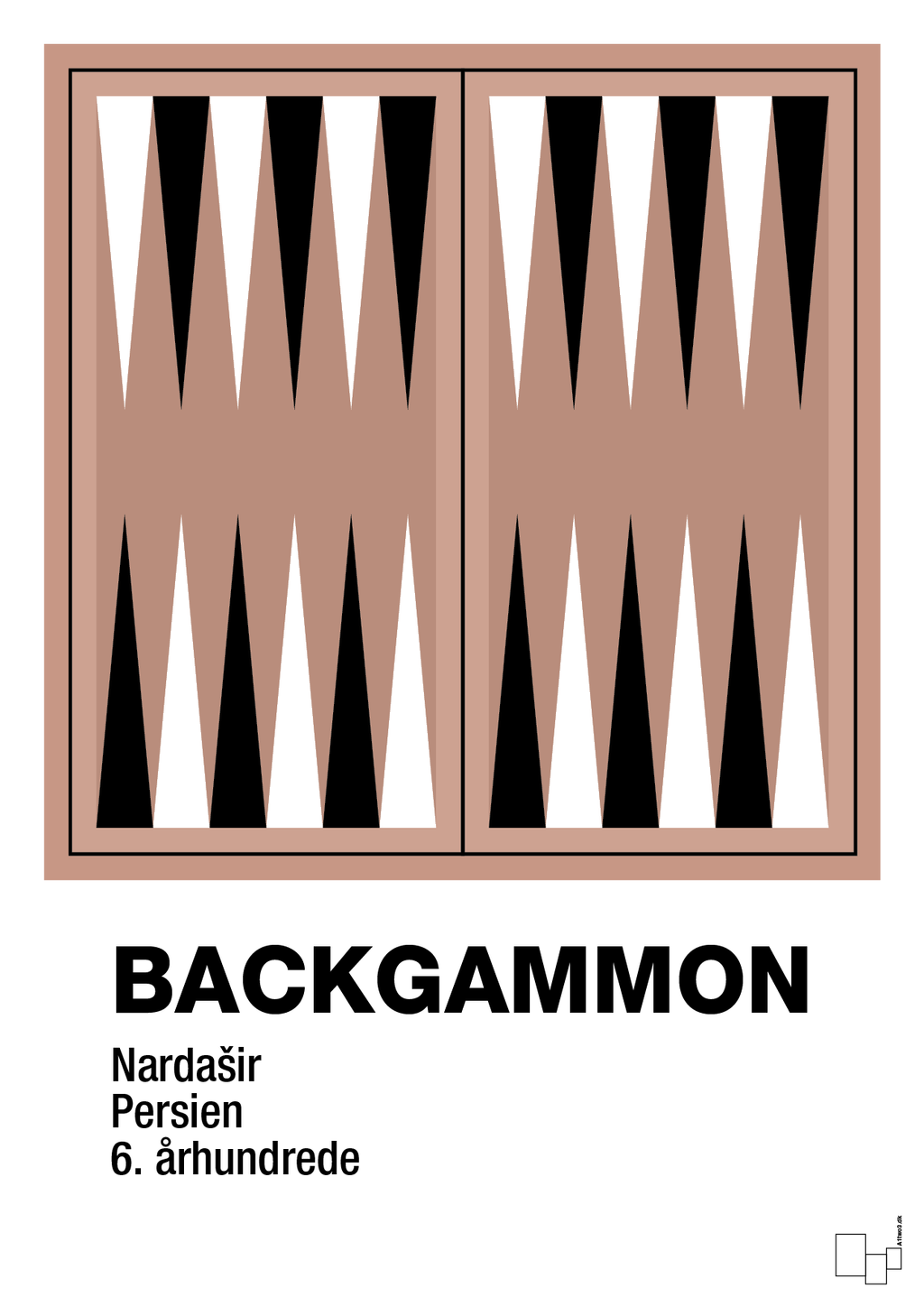 plakat: backgammon spilleplade - powder-Brætspil-A1two3