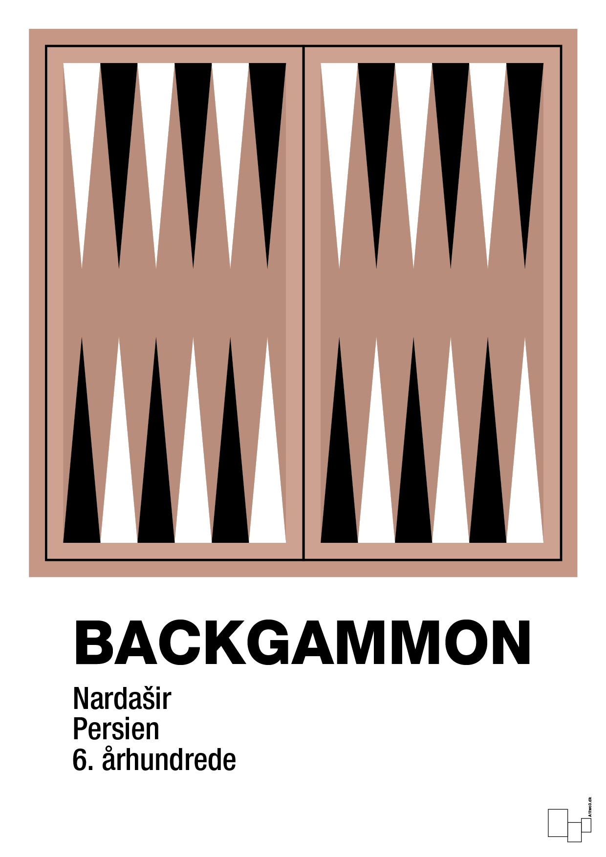 plakat: backgammon spilleplade - powder-Brætspil-A1two3