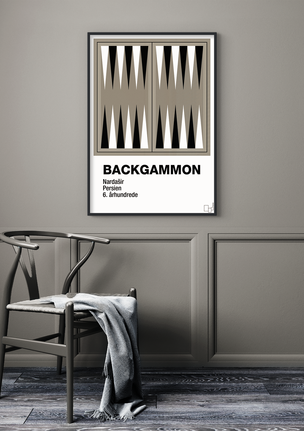 plakat: backgammon spilleplade - cognac-Brætspil-A1two3