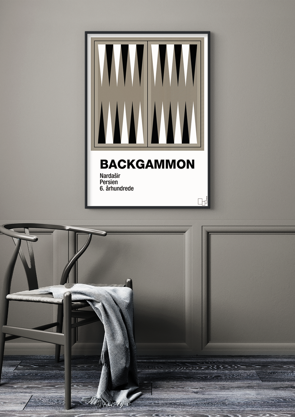 plakat: backgammon spilleplade - dark brown-Brætspil-A1two3