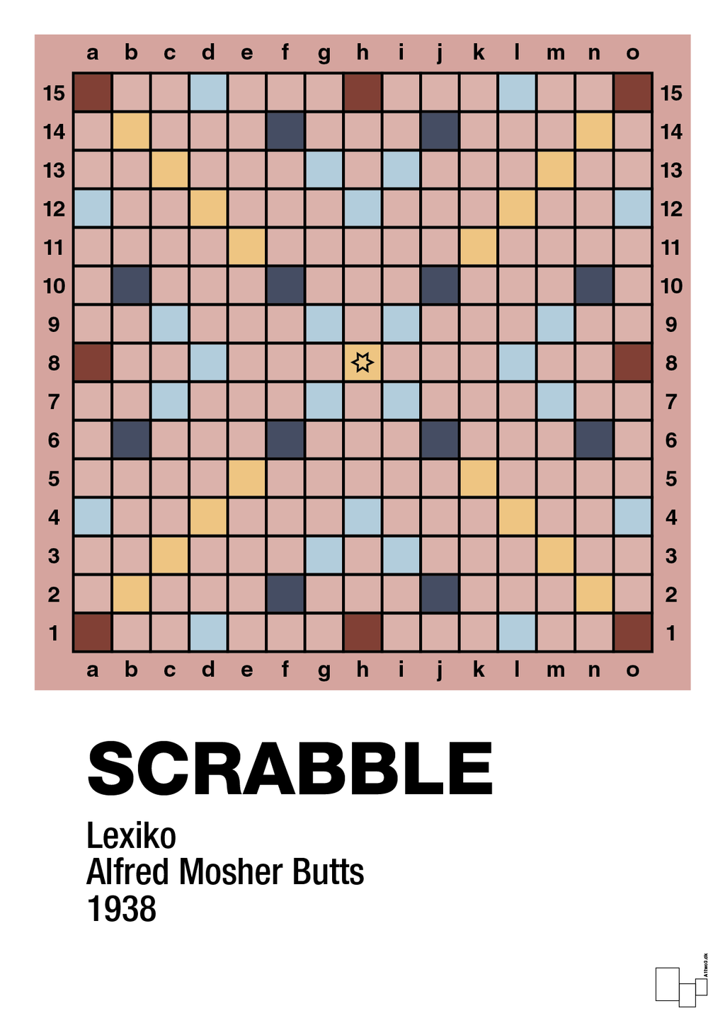 plakat: scrabble spilleplade - bubble shell-Brætspil-A1two3