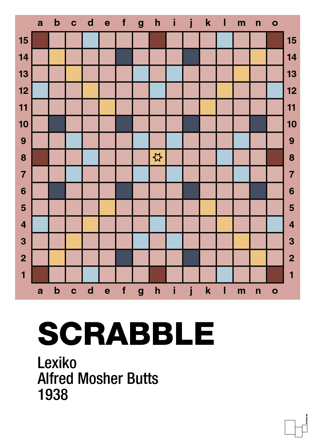 plakat: scrabble spilleplade - bubble shell-Brætspil-A1two3