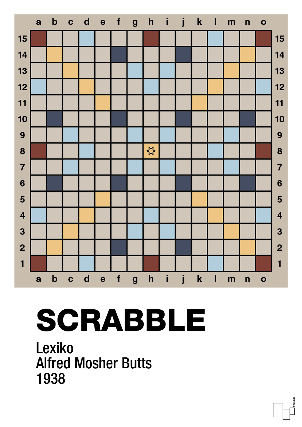 plakat: scrabble spilleplade - creamy mushroom-Brætspil-A1two3