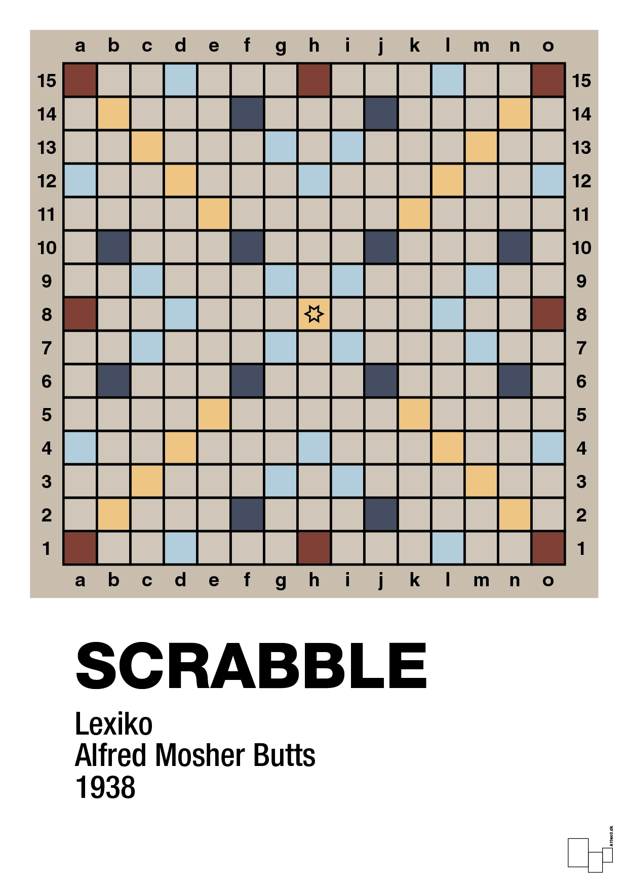 plakat: scrabble spilleplade - creamy mushroom-Brætspil-A1two3