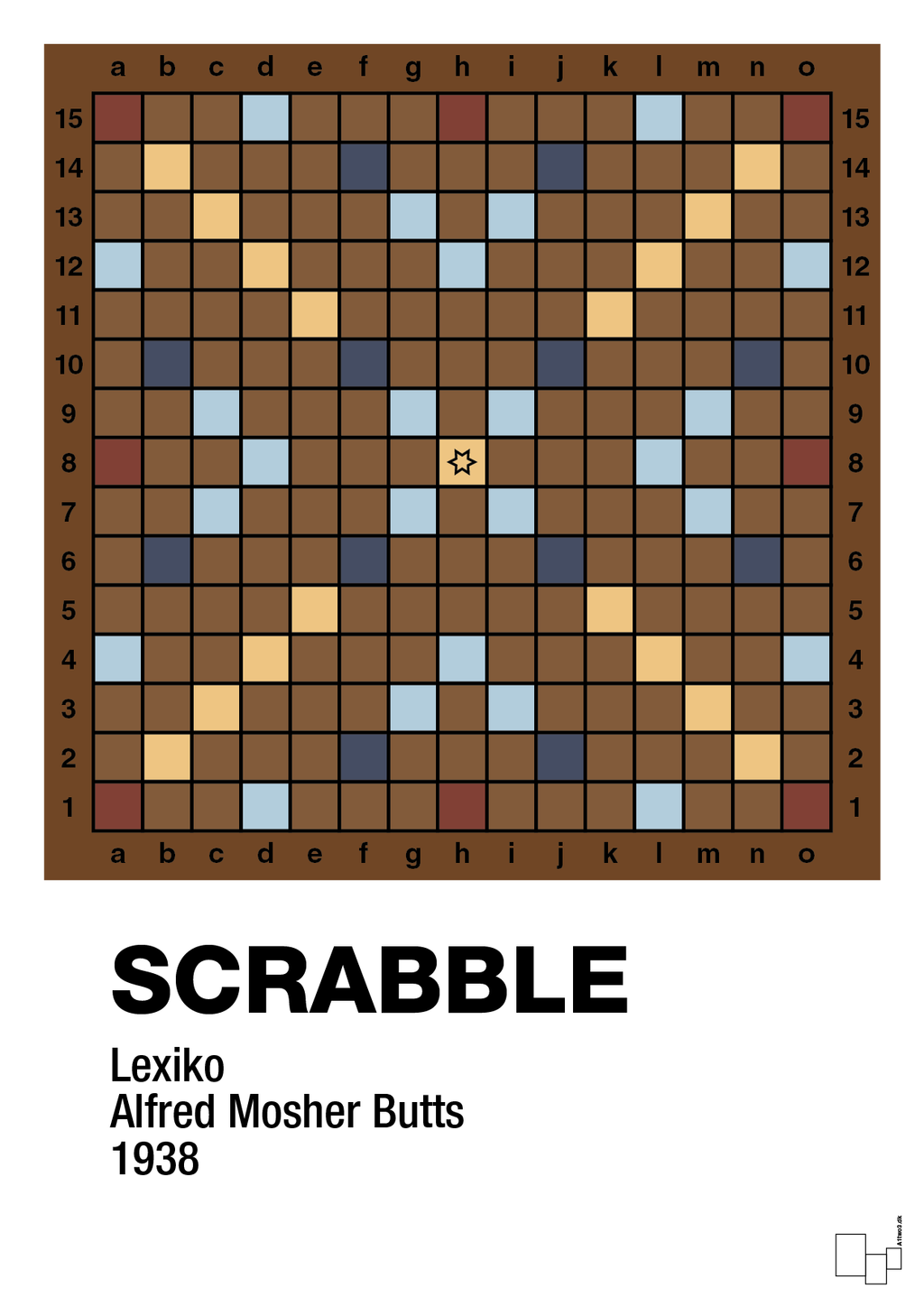 plakat: scrabble spilleplade - dark brown-Brætspil-A1two3