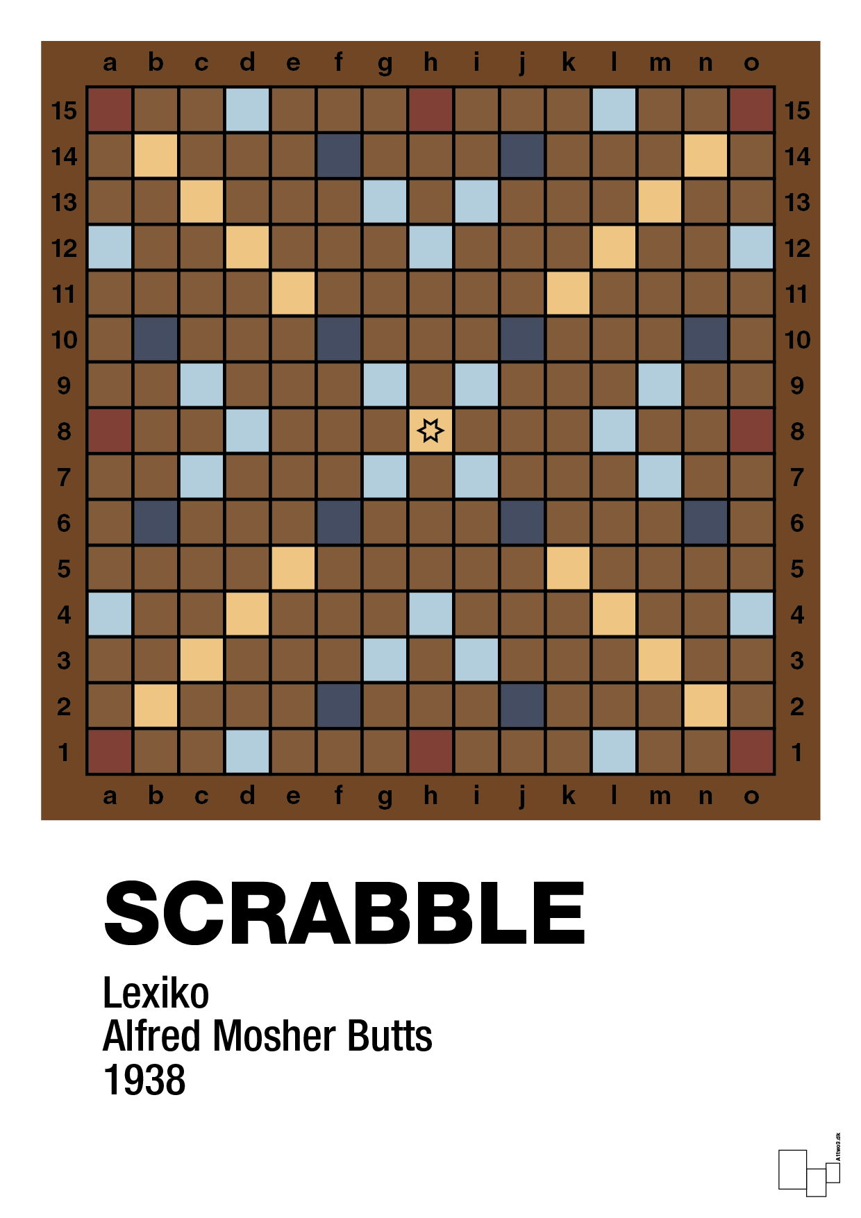 plakat: scrabble spilleplade - dark brown-Brætspil-A1two3