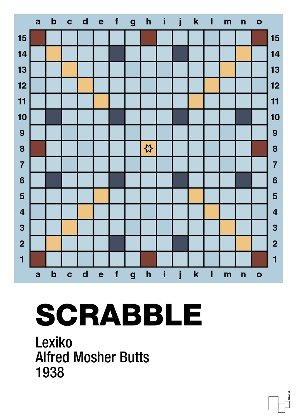 plakat: scrabble spilleplade - heavenly blue-Brætspil-A1two3