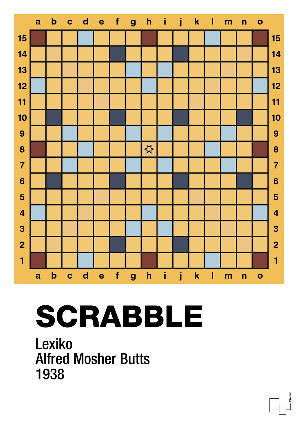 plakat: scrabble spilleplade - honeycomb-Brætspil-A1two3