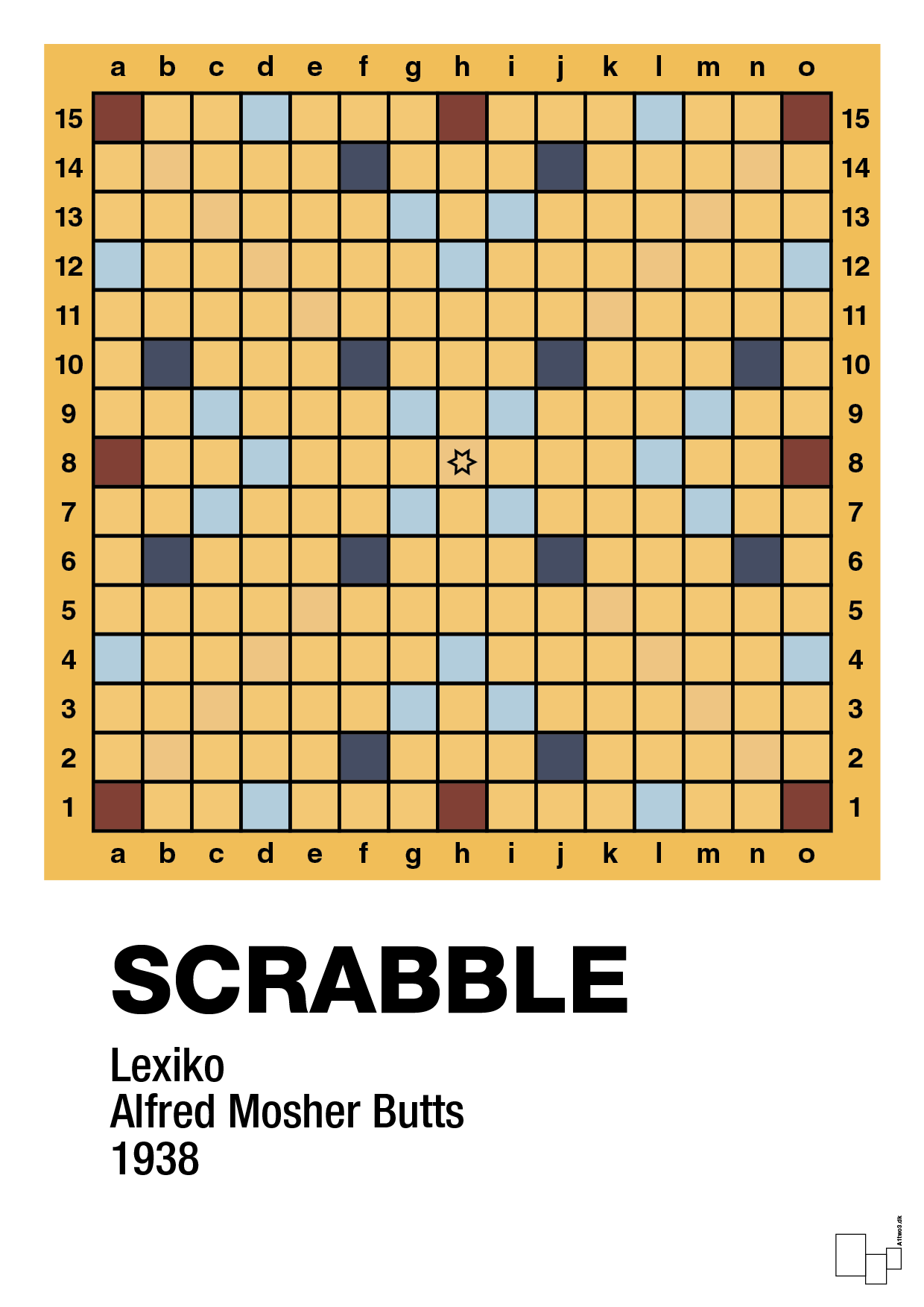 plakat: scrabble spilleplade - honeycomb-Brætspil-A1two3