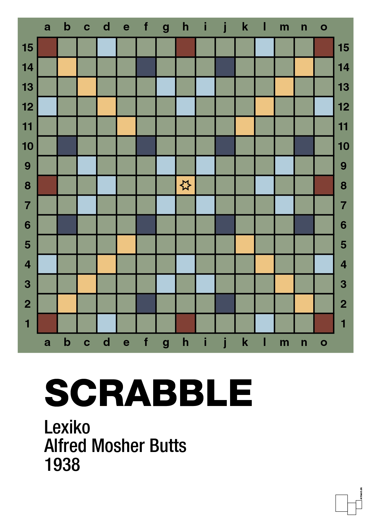 plakat: scrabble spilleplade - jade-Brætspil-A1two3