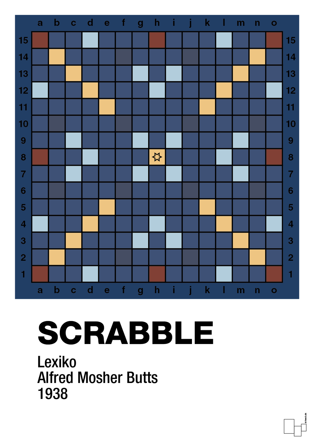 plakat: scrabble spilleplade - lapis blue-Brætspil-A1two3