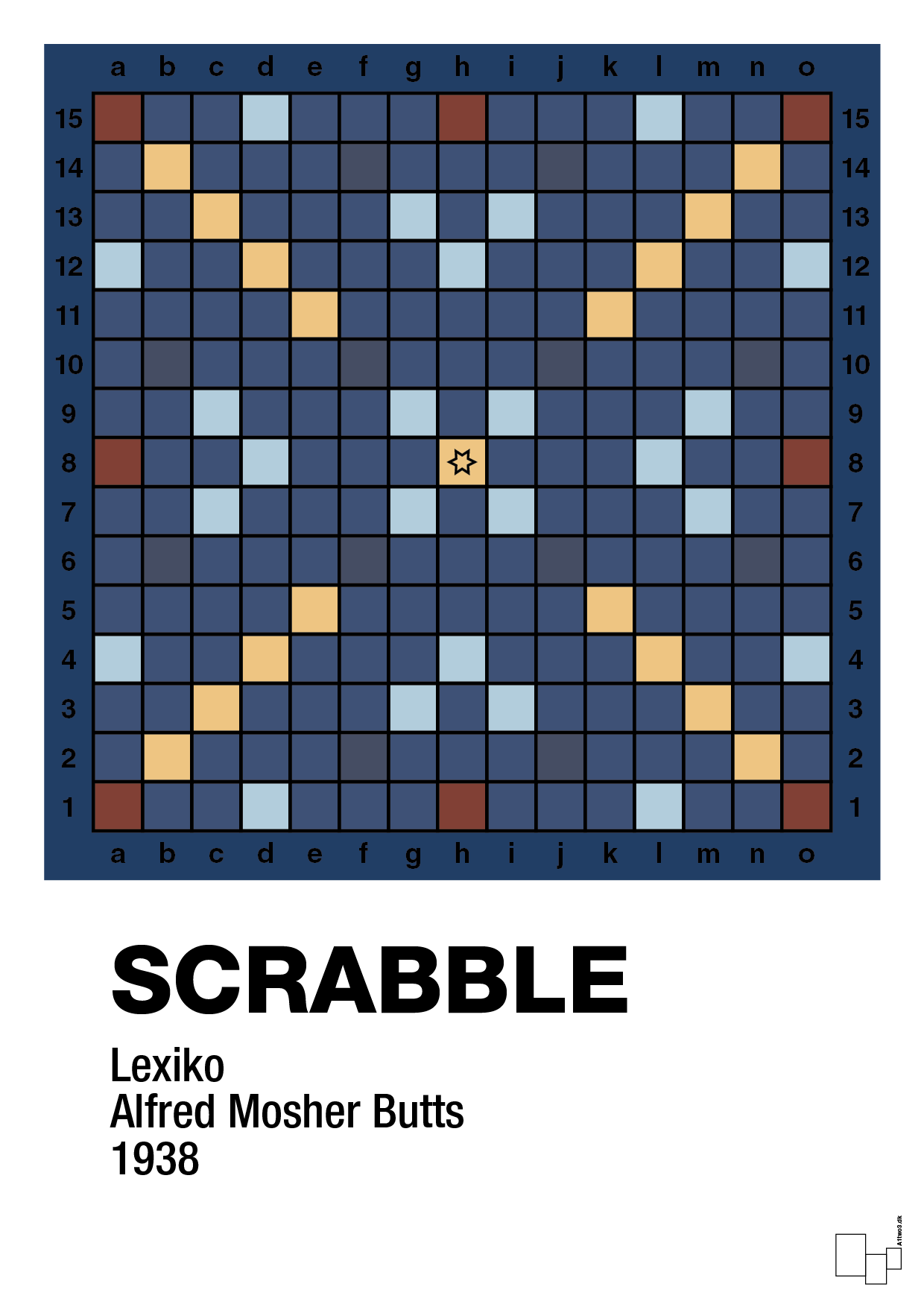 plakat: scrabble spilleplade - lapis blue-Brætspil-A1two3
