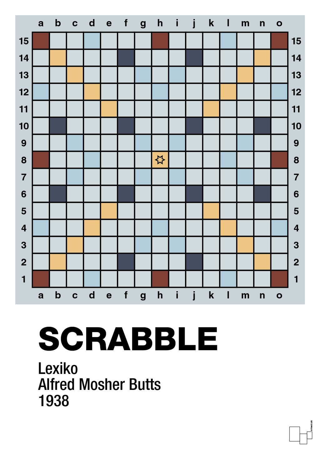 plakat: scrabble spilleplade - light drizzle-Brætspil-A1two3