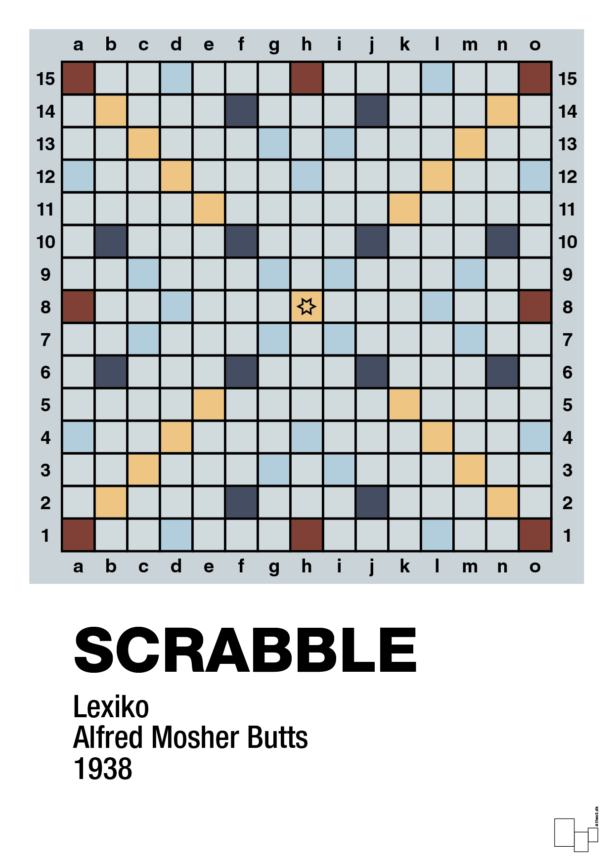 plakat: scrabble spilleplade - light drizzle-Brætspil-A1two3