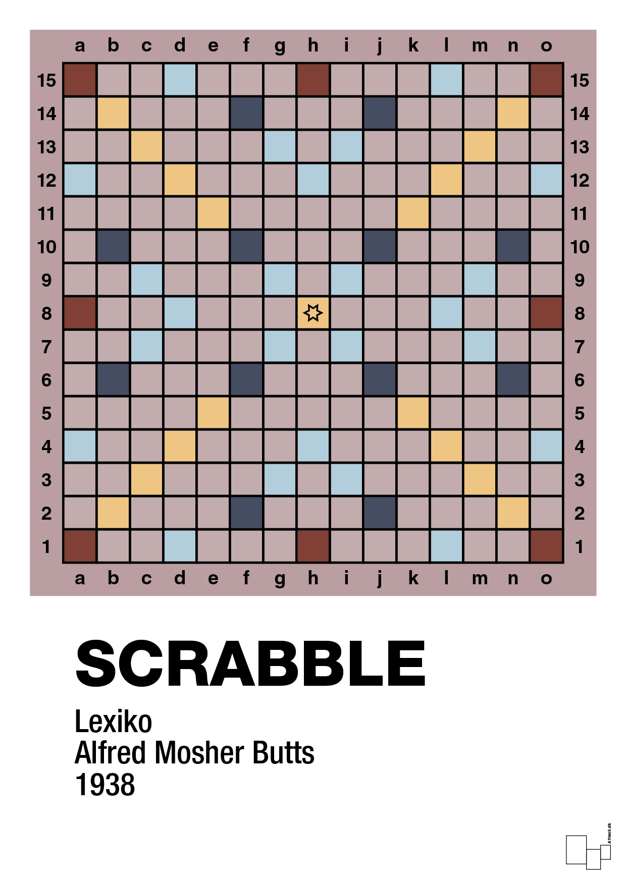 plakat: scrabble spilleplade - light rose-Brætspil-A1two3