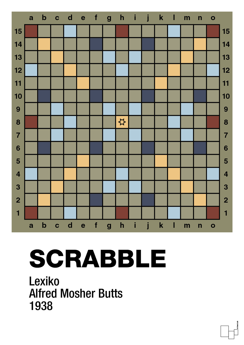 plakat: scrabble spilleplade - misty forrest-Brætspil-A1two3