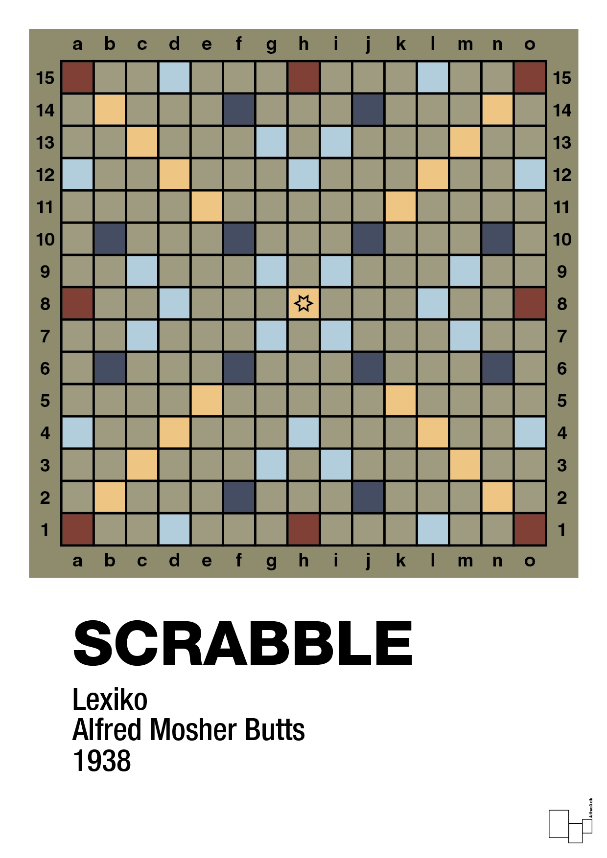 plakat: scrabble spilleplade - misty forrest-Brætspil-A1two3