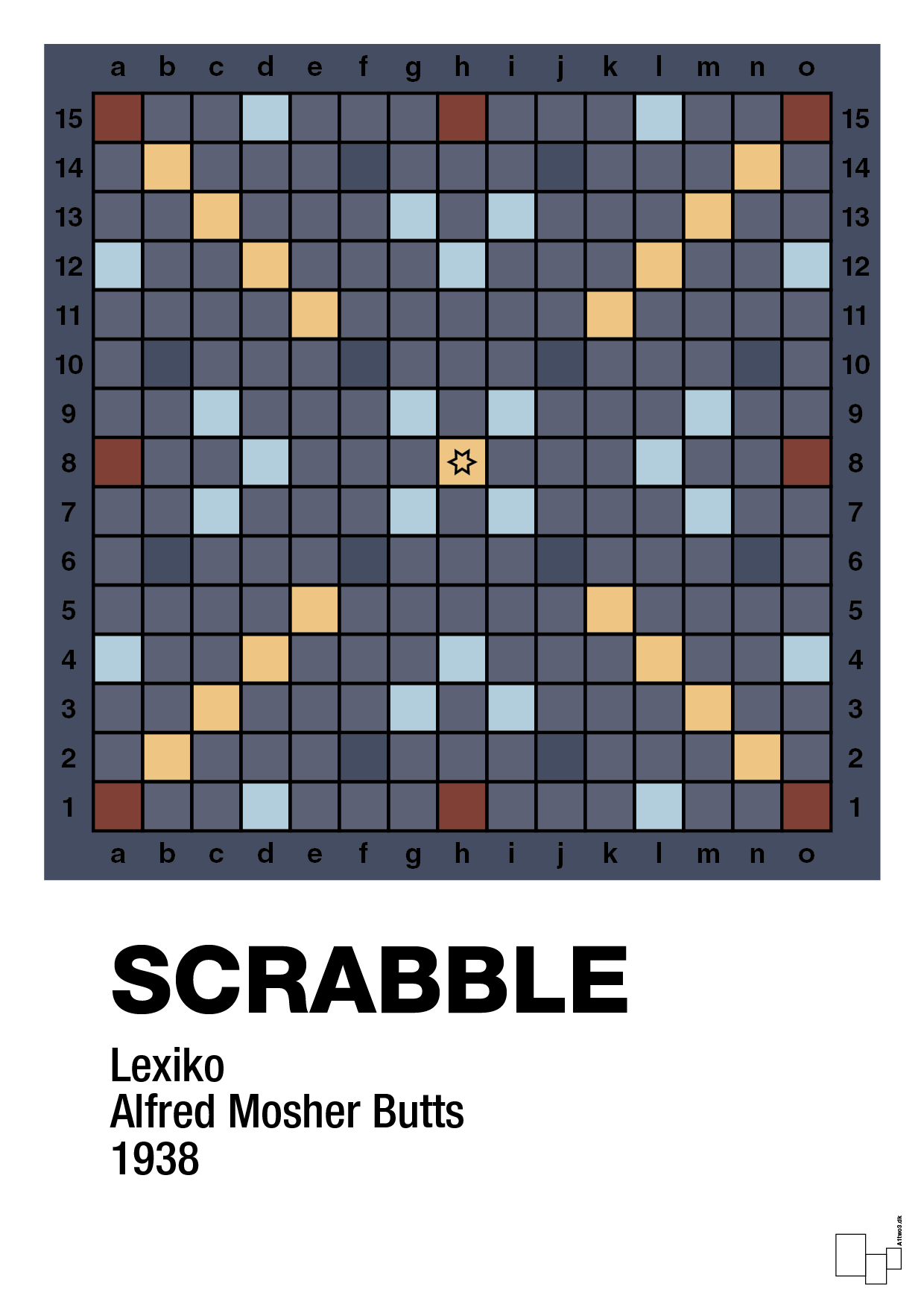 Scrabble spilleplade - petrol-Brætspil-A1two3