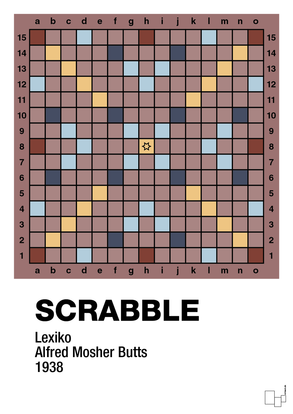 plakat: scrabble spilleplade - plum-Brætspil-A1two3
