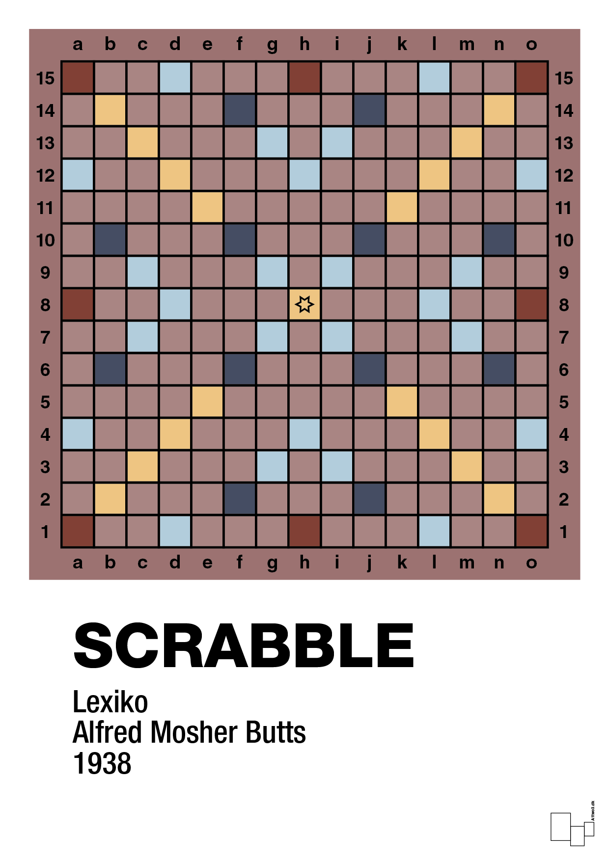 plakat: scrabble spilleplade - plum-Brætspil-A1two3