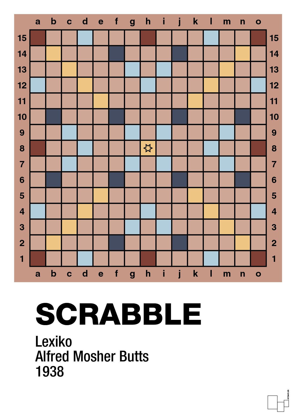 plakat: scrabble spilleplade - powder-Brætspil-A1two3