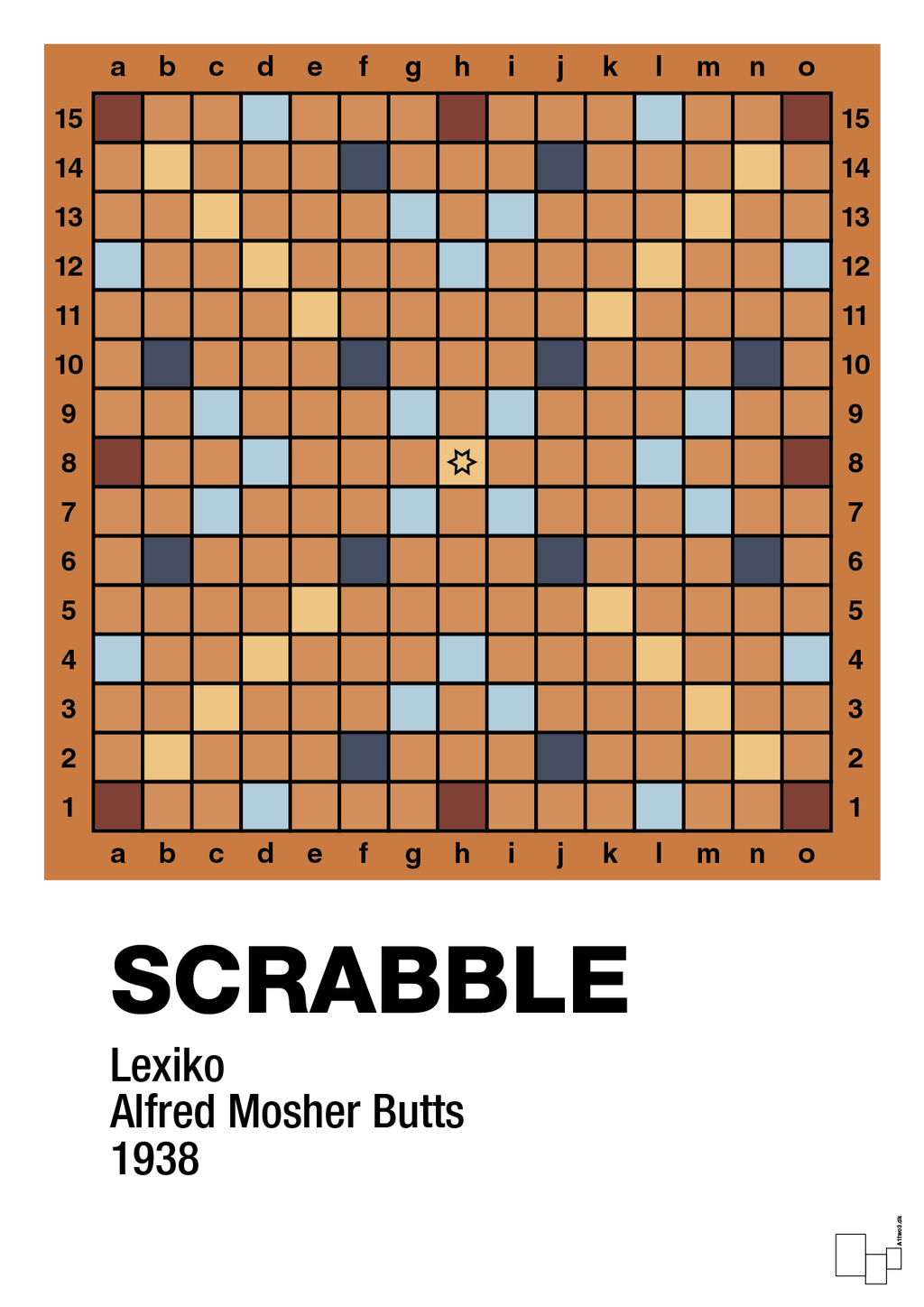 plakat: scrabble spilleplade - rumba orange-Brætspil-A1two3