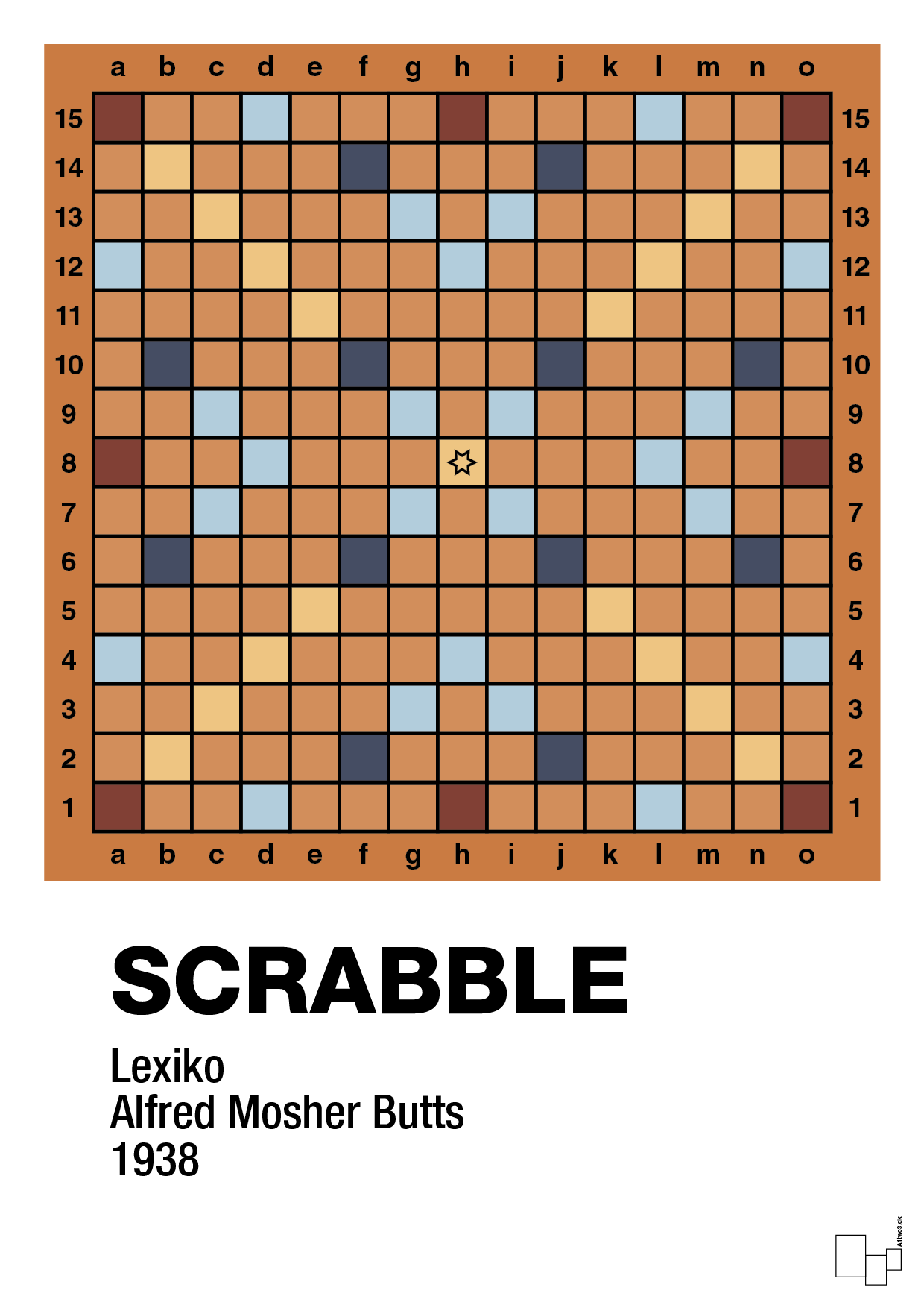 plakat: scrabble spilleplade - rumba orange-Brætspil-A1two3