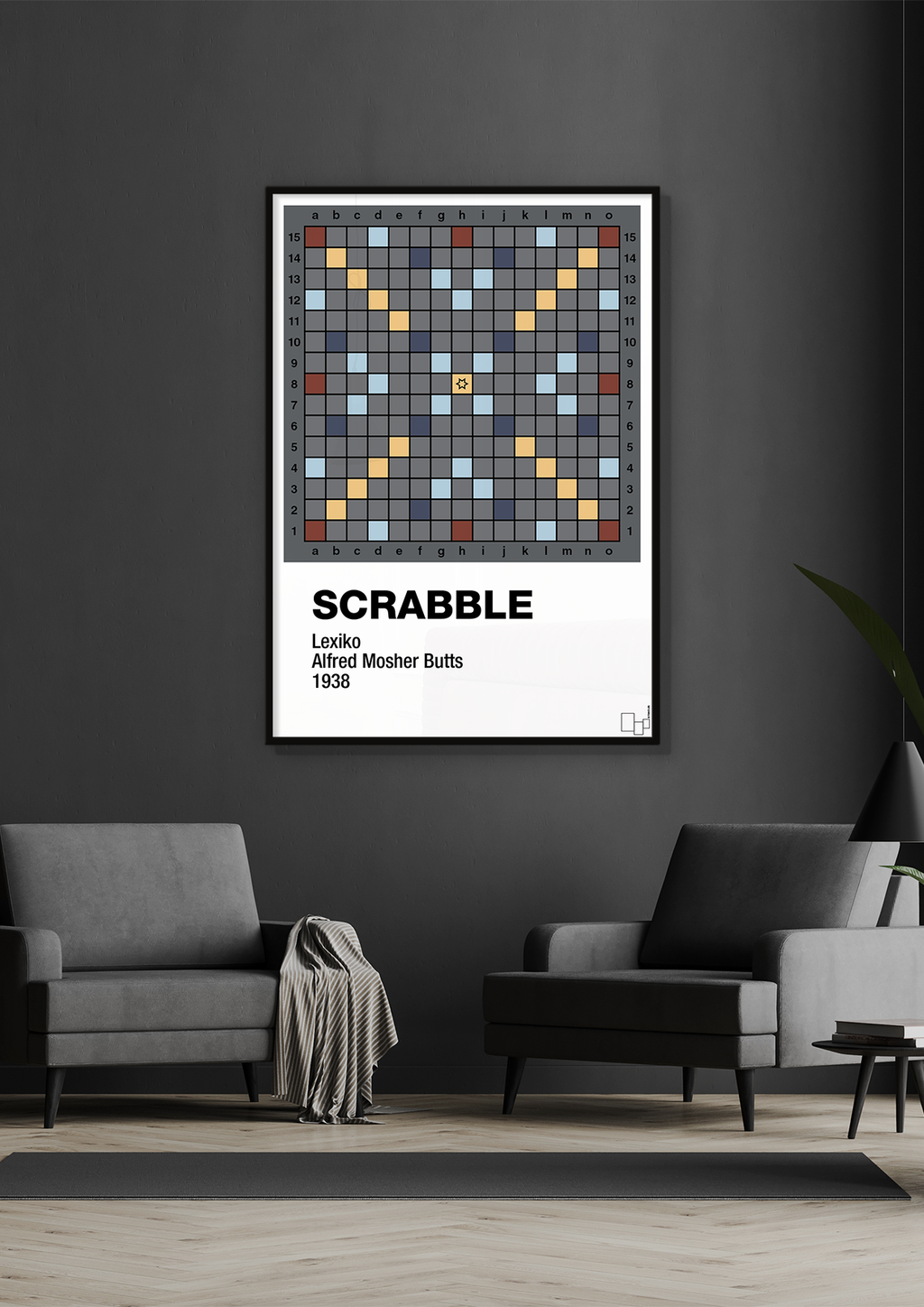 plakat: scrabble spilleplade - honeycomb-Brætspil-A1two3