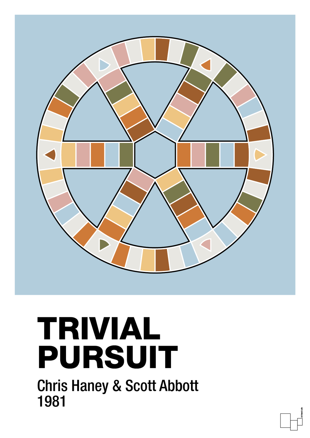 plakat: trivial pursuit spilleplade - heavenly blue-Brætspil-A1two3