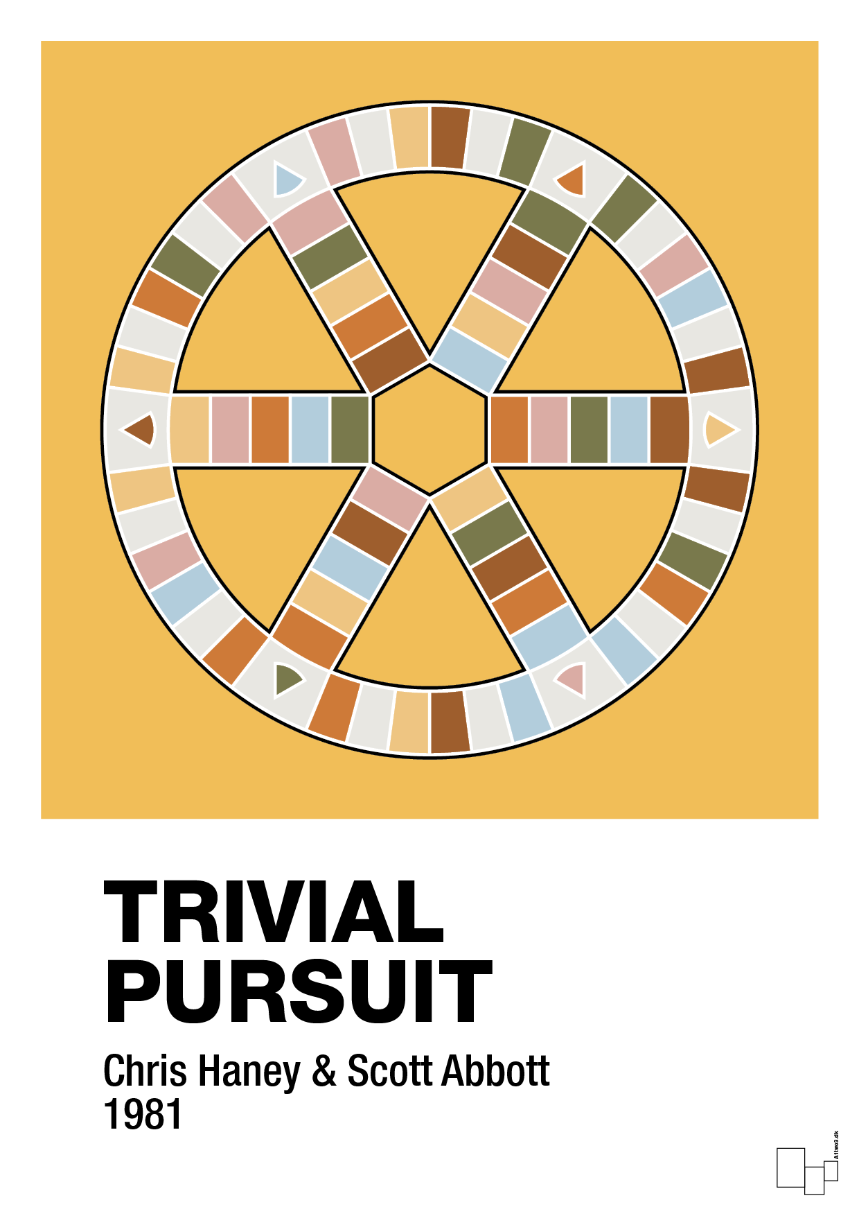 plakat: trivial pursuit spilleplade - honeycomb-Brætspil-A1two3