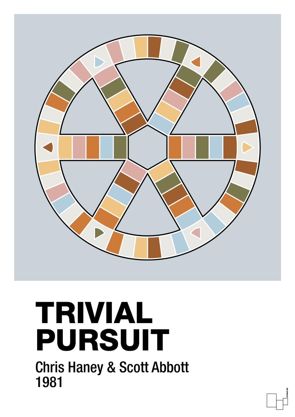 plakat: trivial pursuit spilleplade - light drizzle-Brætspil-A1two3
