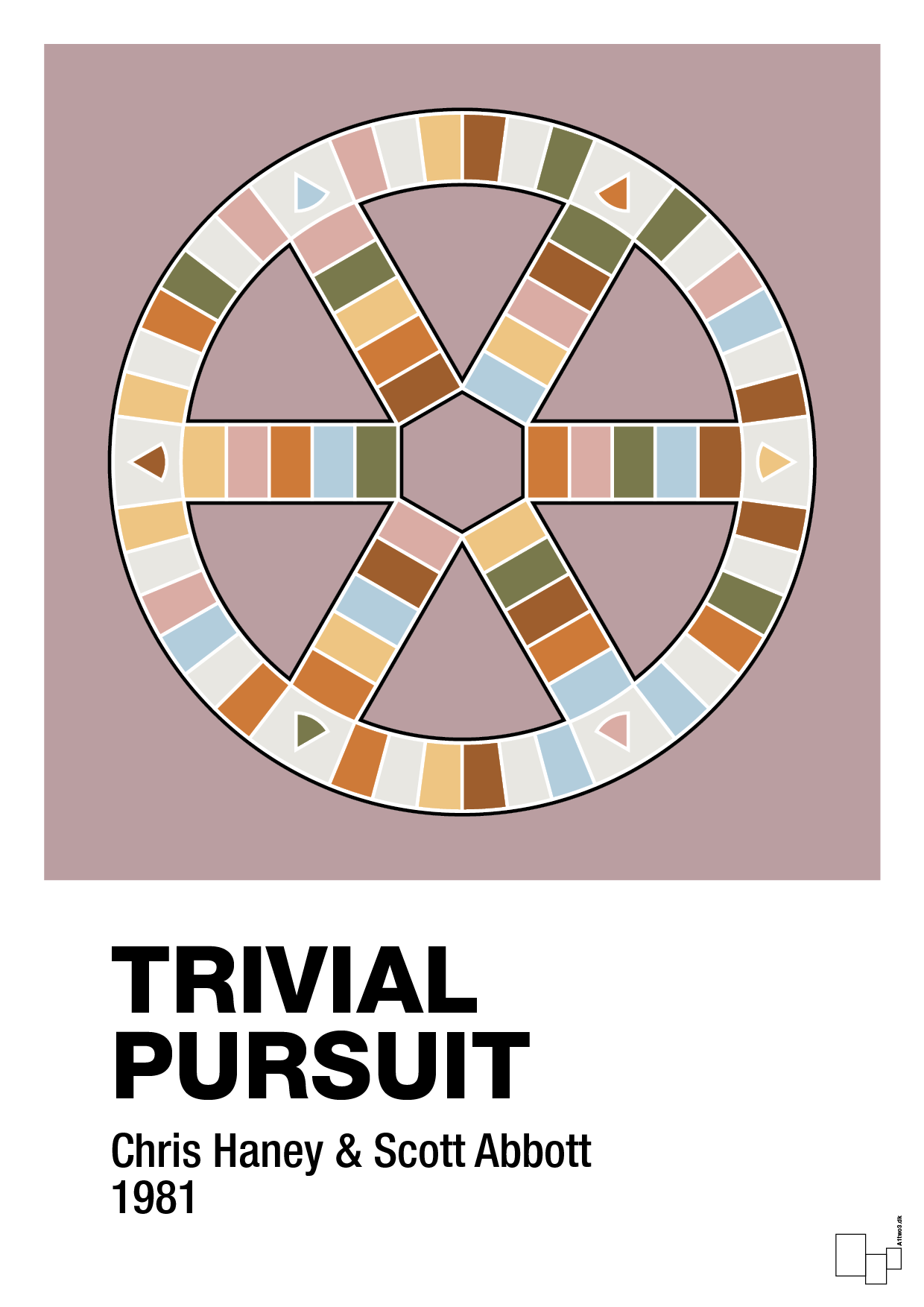 plakat: trivial pursuit spilleplade - light rose-Brætspil-A1two3