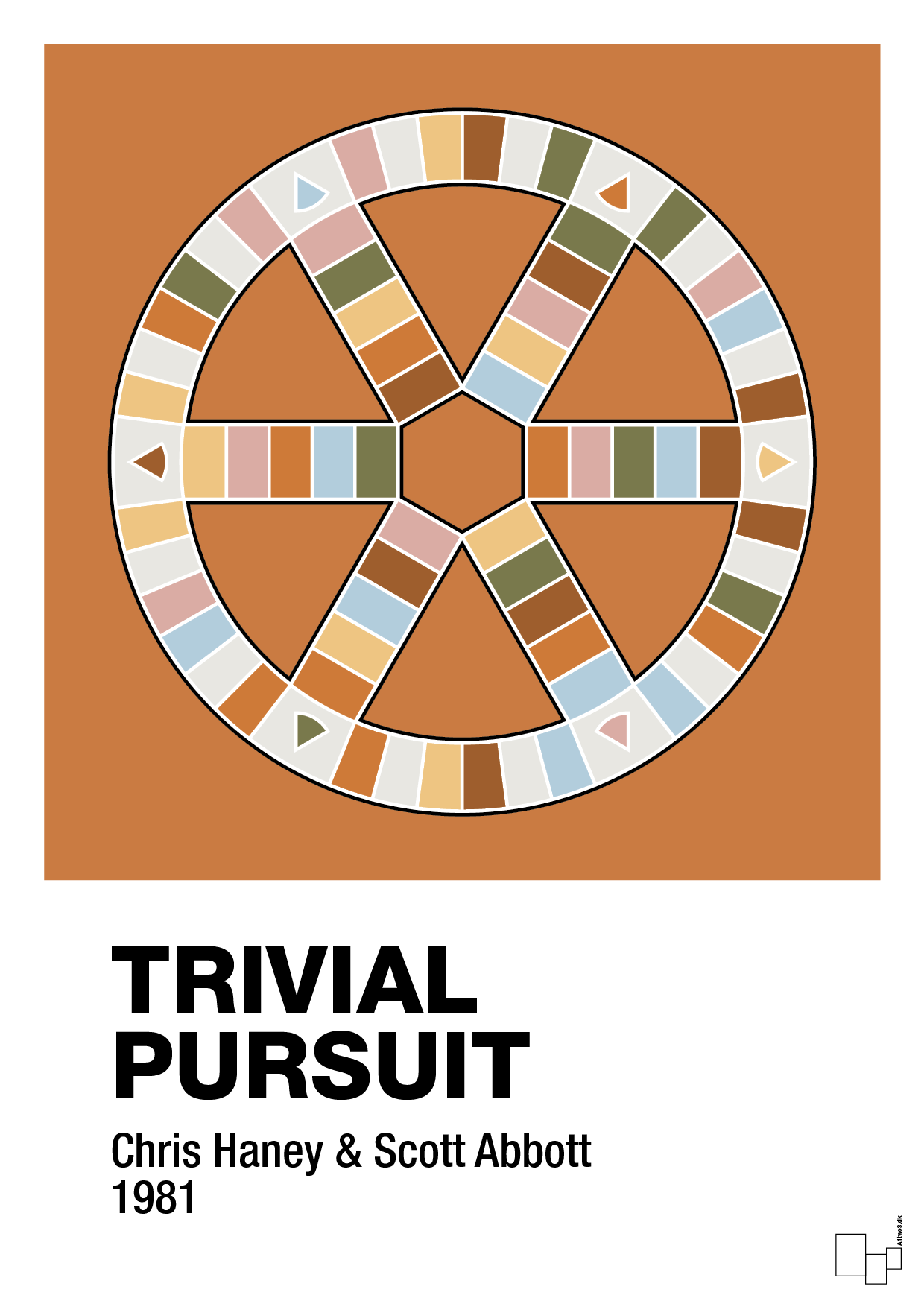 plakat: trivial pursuit spilleplade - rumba orange-Brætspil-A1two3