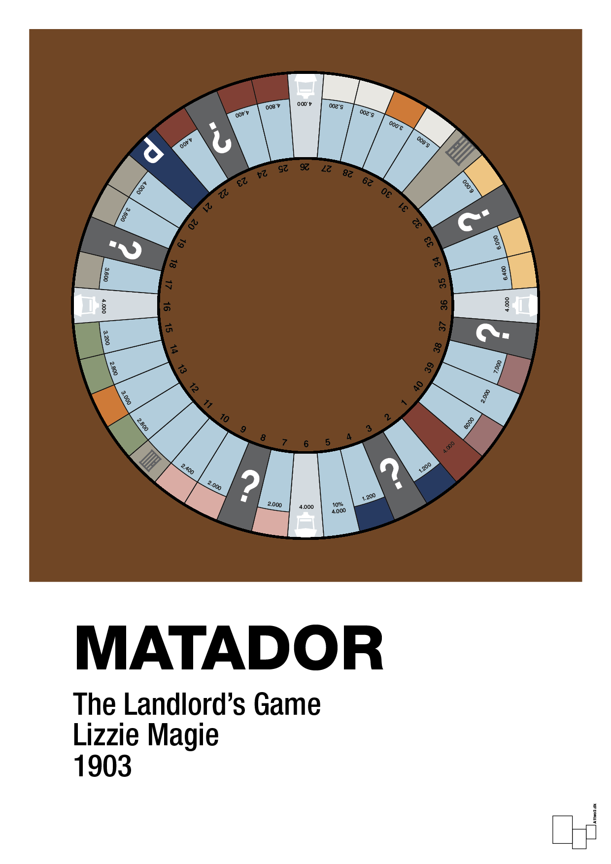 plakat: matador spilleplade - dark brown-Brætspil-A1two3