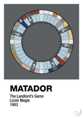 plakat: matador spilleplade - graphic charcoal-Brætspil-A1two3
