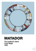 plakat: matador spilleplade - heavenly blue-Brætspil-A1two3