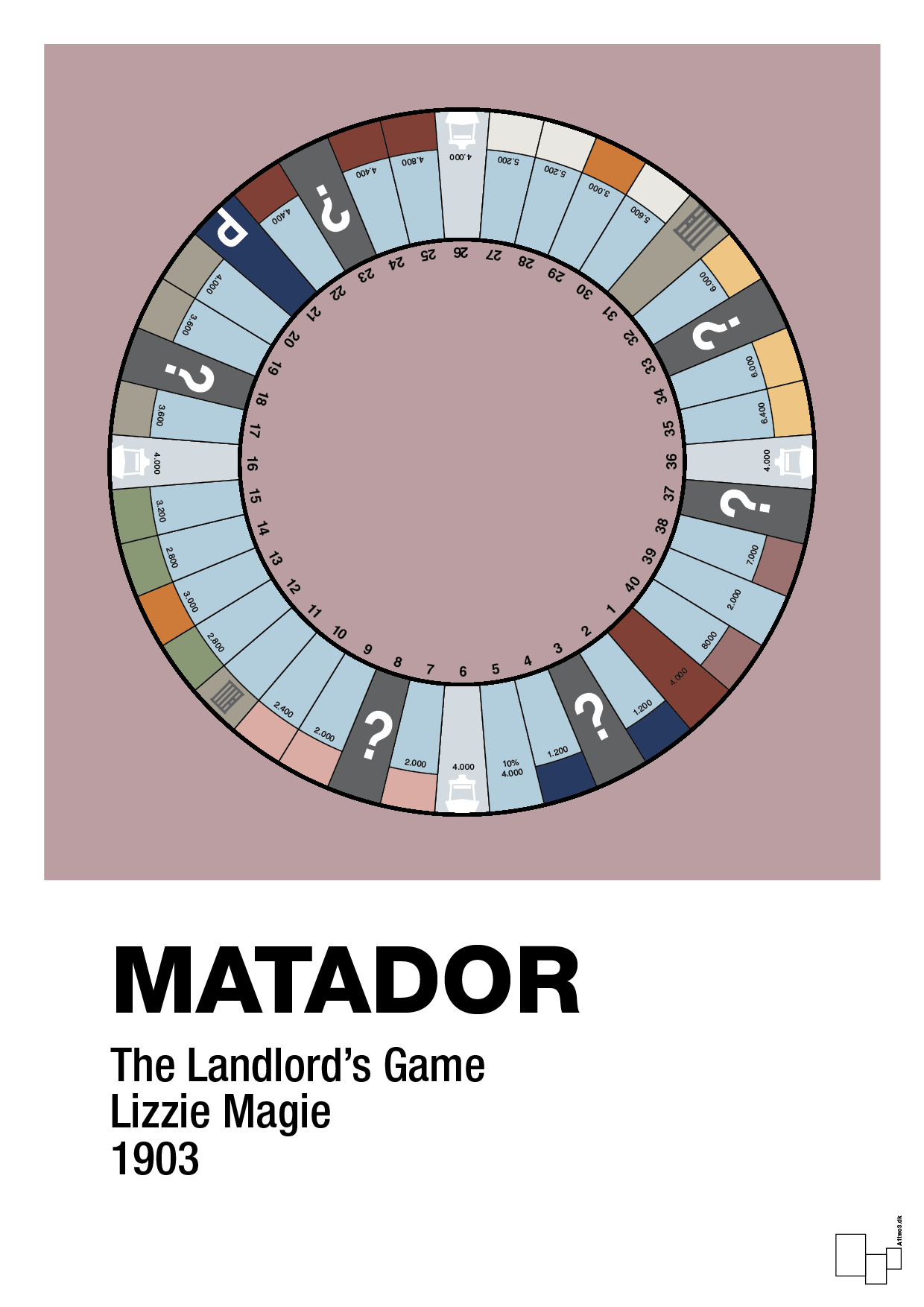 plakat: matador spilleplade - light rose-Brætspil-A1two3