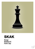 plakat: spillebrikken konge i sort - back to nature-Brætspil-A1two3